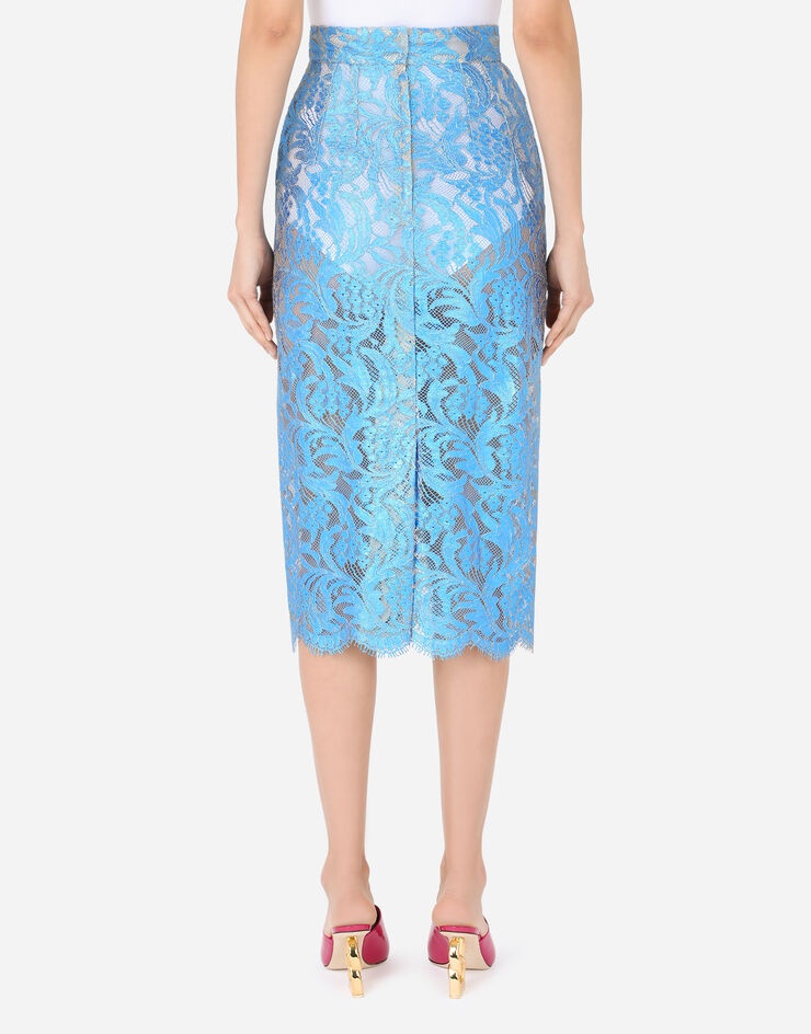 Laminated lace midi skirt - 2