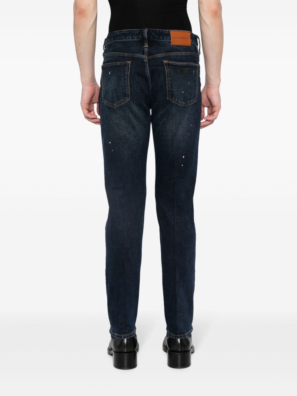 paint-splatter slim-cut jeans - 4