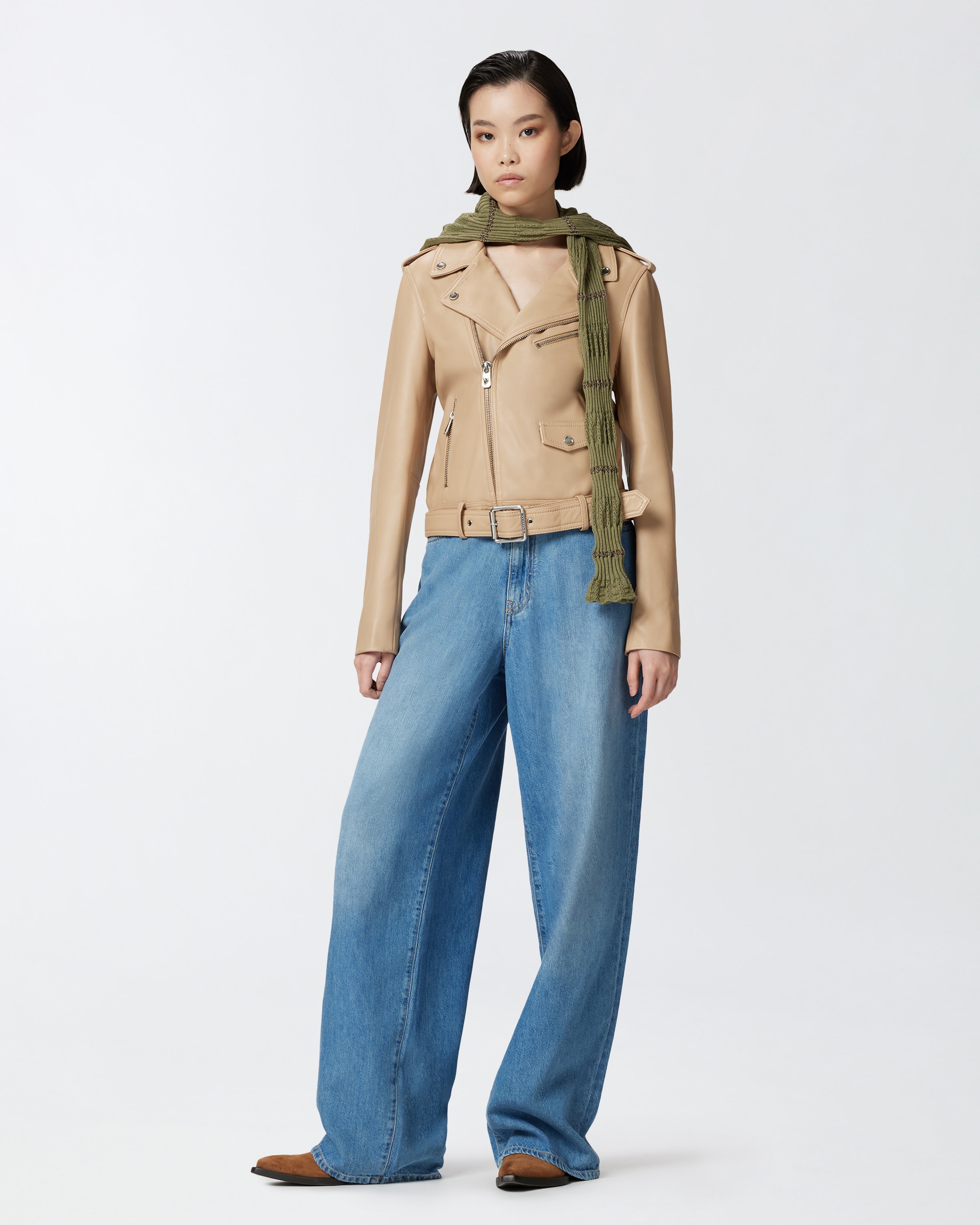 SOFT NAPPA LEATHER BIKER JACKET - 3