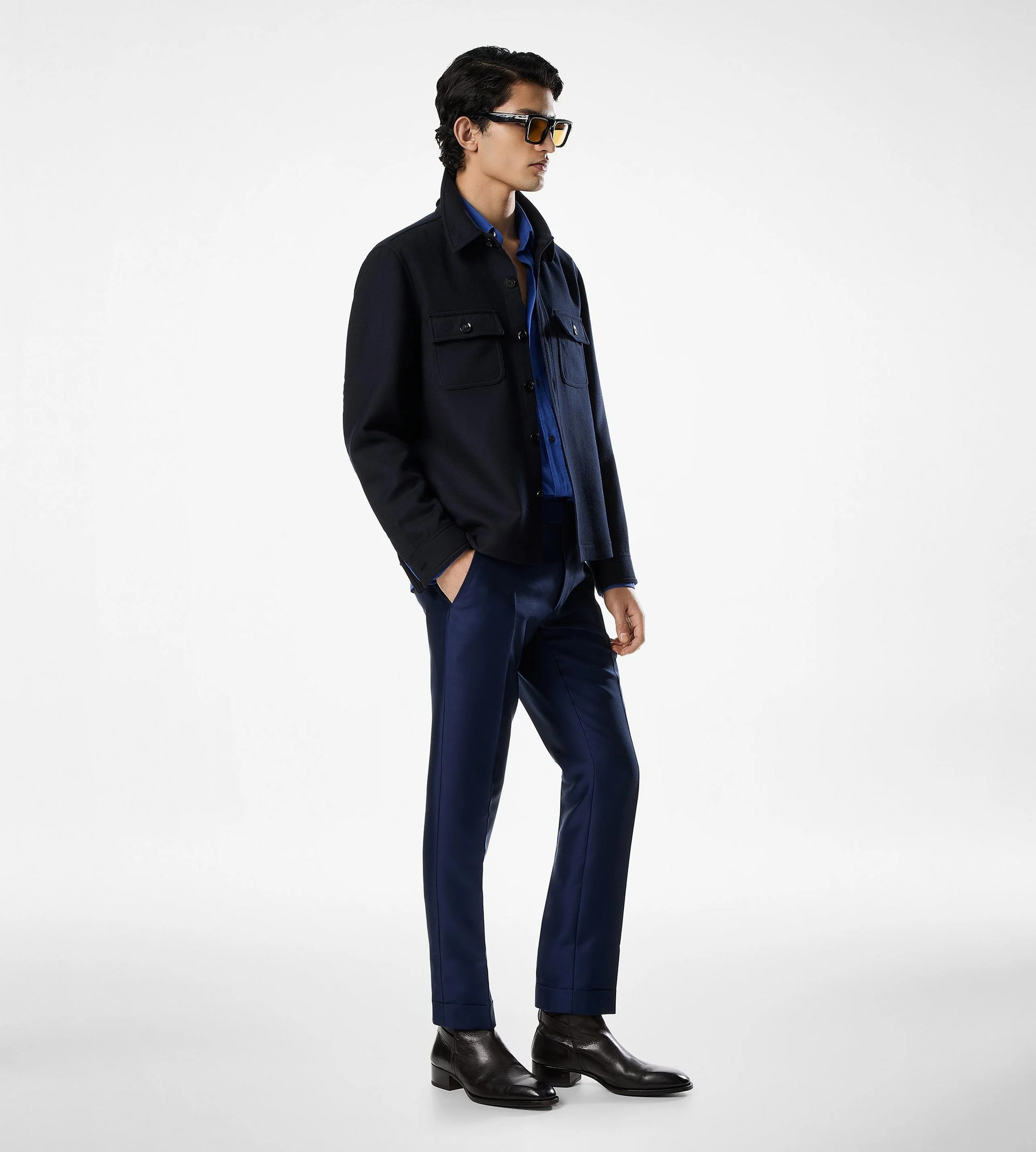 LIGHT WOOL CHEST POCKET OUTERSHIRT - 1