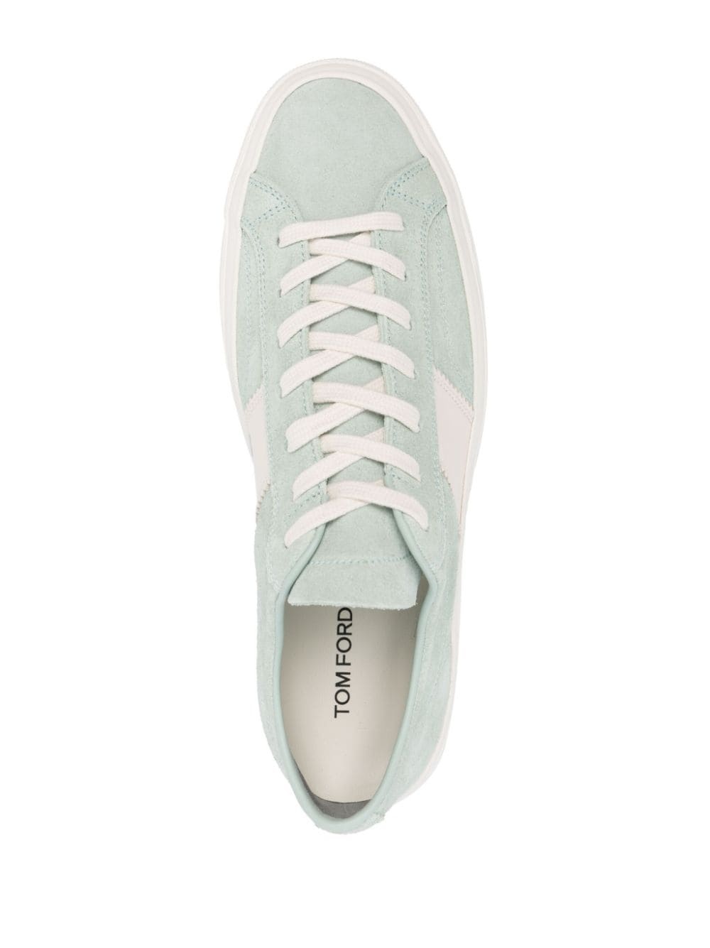 panelled lace-up suede sneakers - 4