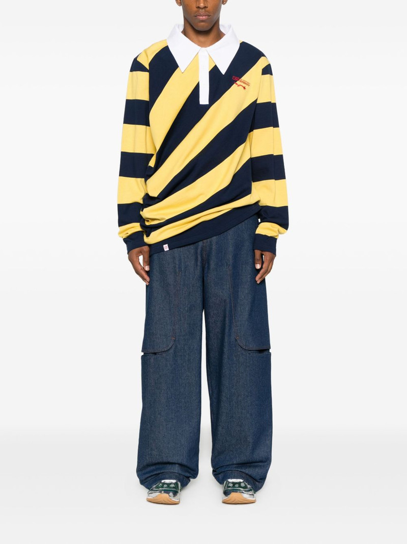 CHARLES JEFFREY LOVERBOY diagonal-stripe rugby polo shirt outlook