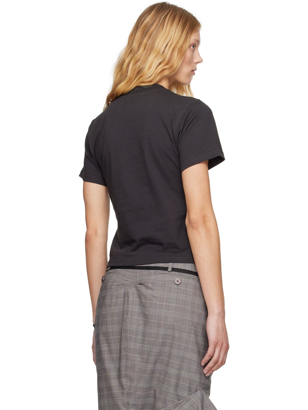 Black Fitted Puff Paint T-shirt - 3