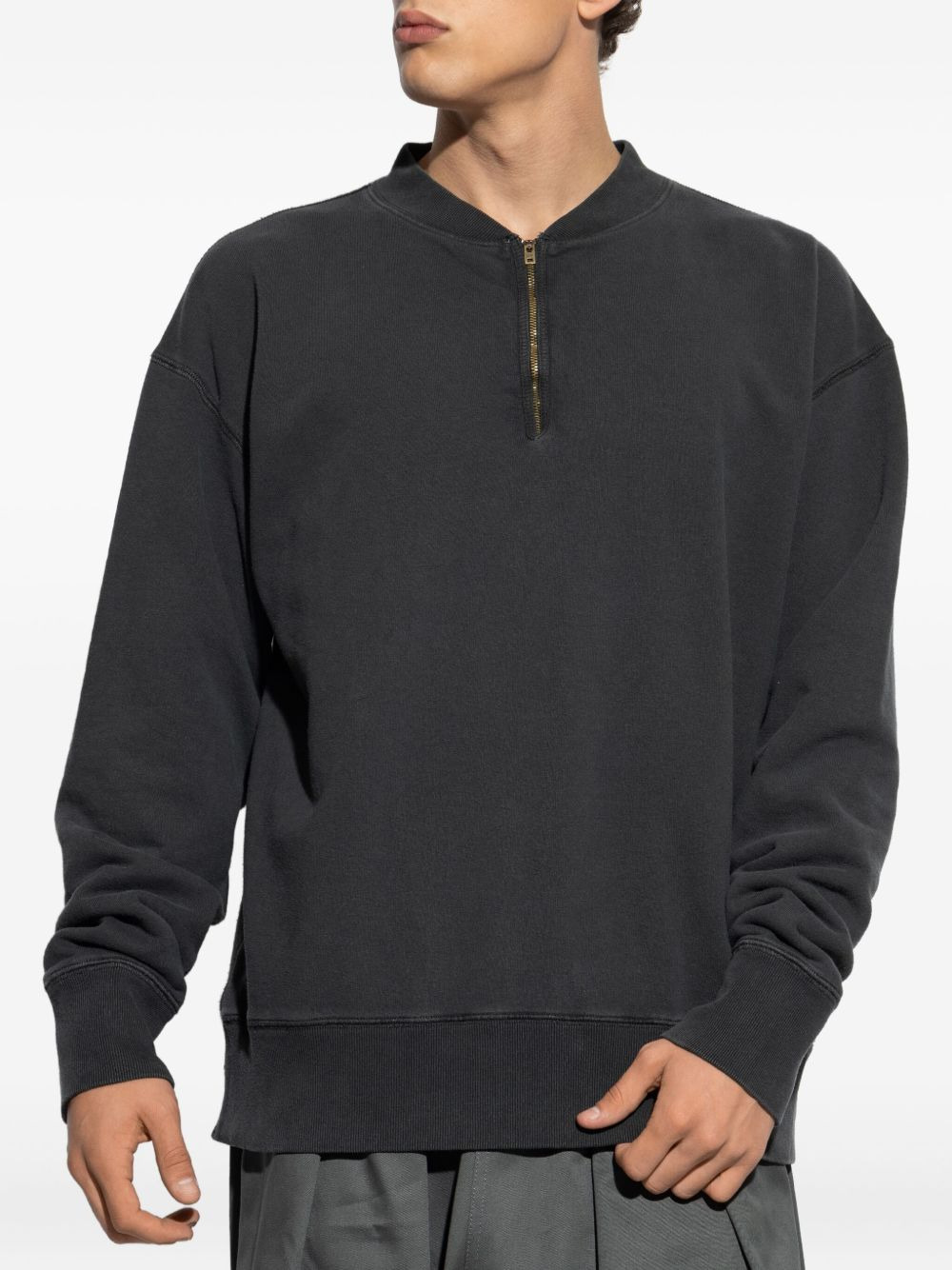 half-zip cotton sweatshirt - 3