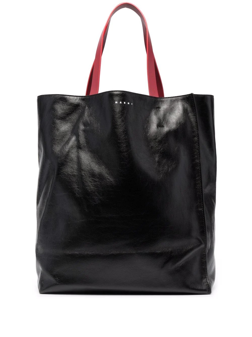 logo-print leather tote - 1