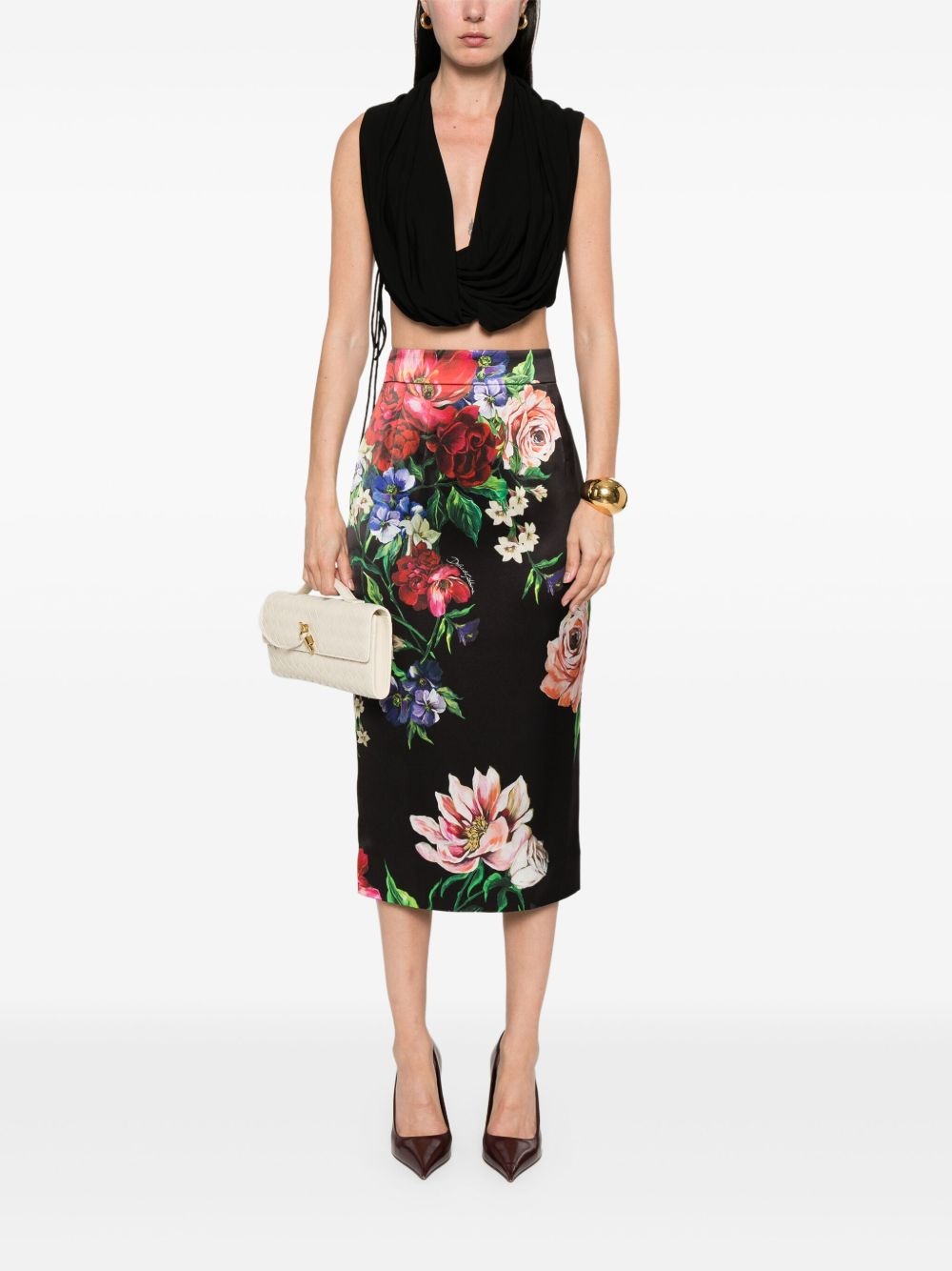 floral-print midi skirt - 2