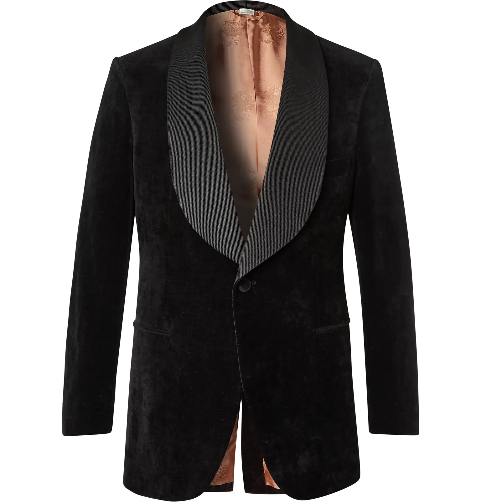 Faille-Trimmed Cotton and Linen-Blend Velvet Tuxedo Jacket - 1