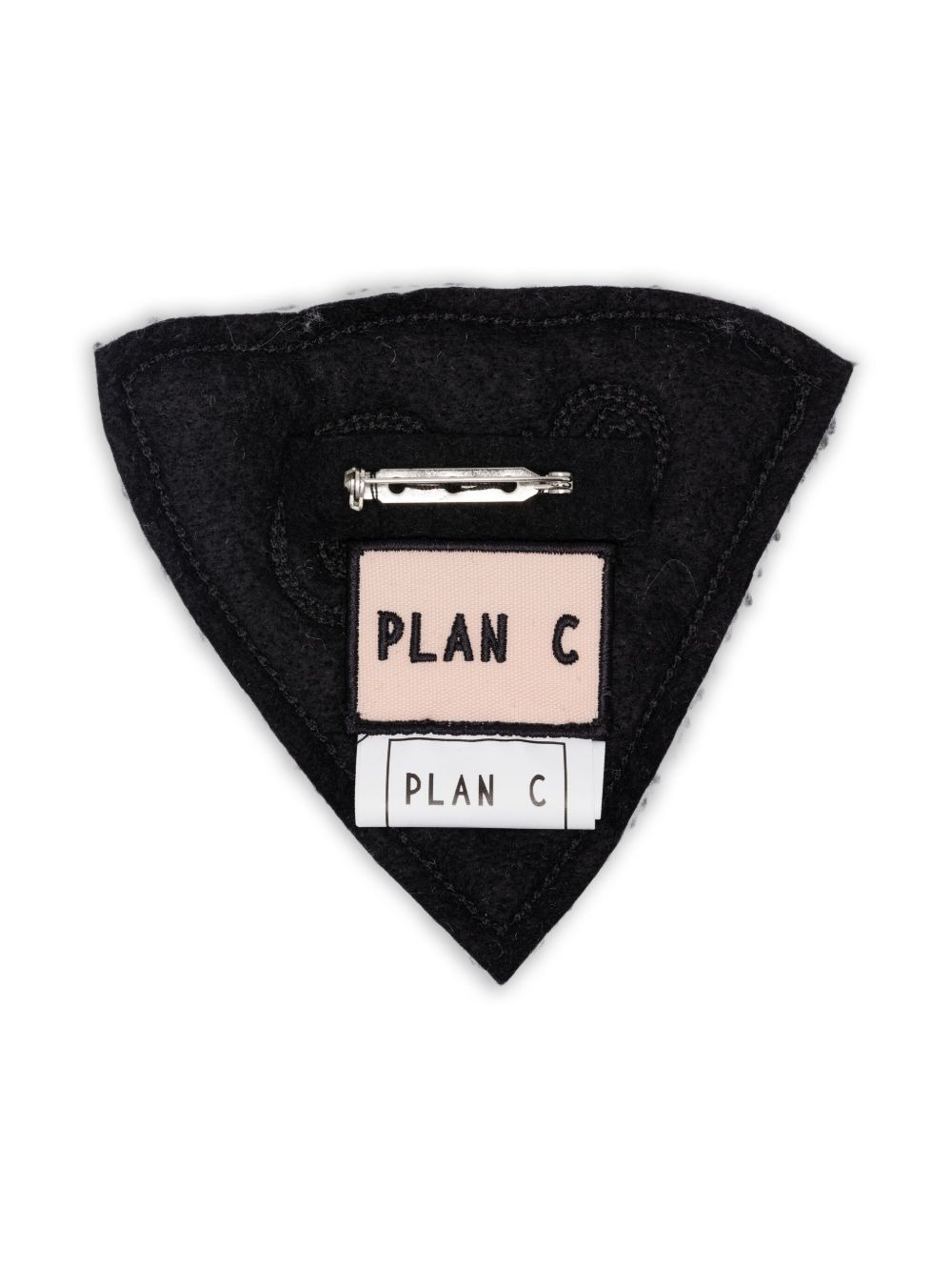 triangular embroidered  pin - 2