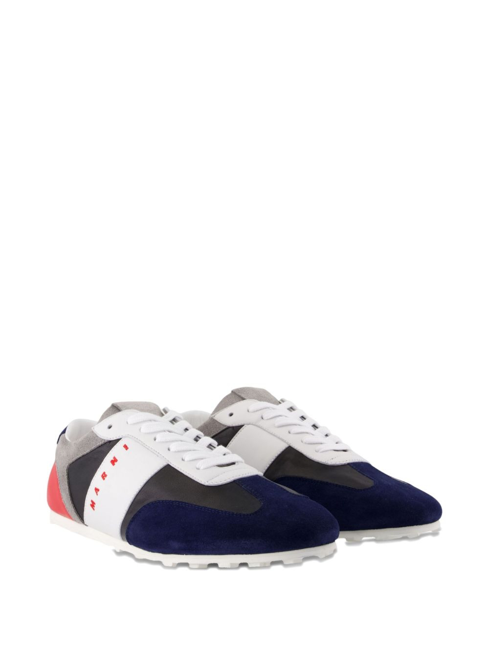 calfskin panelled sneakers - 2