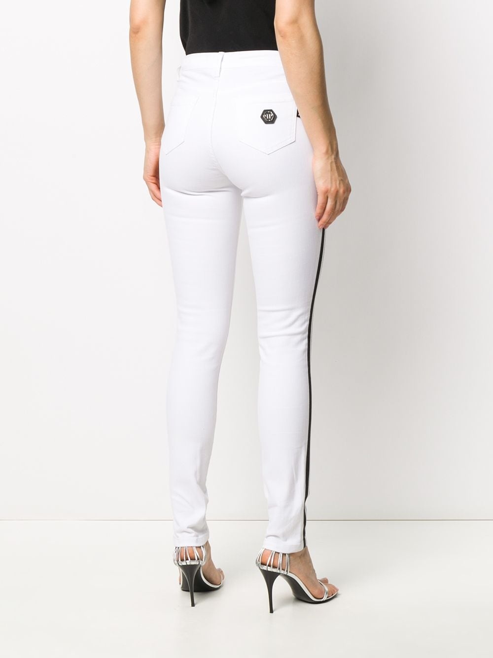 striped skinny jeans - 8