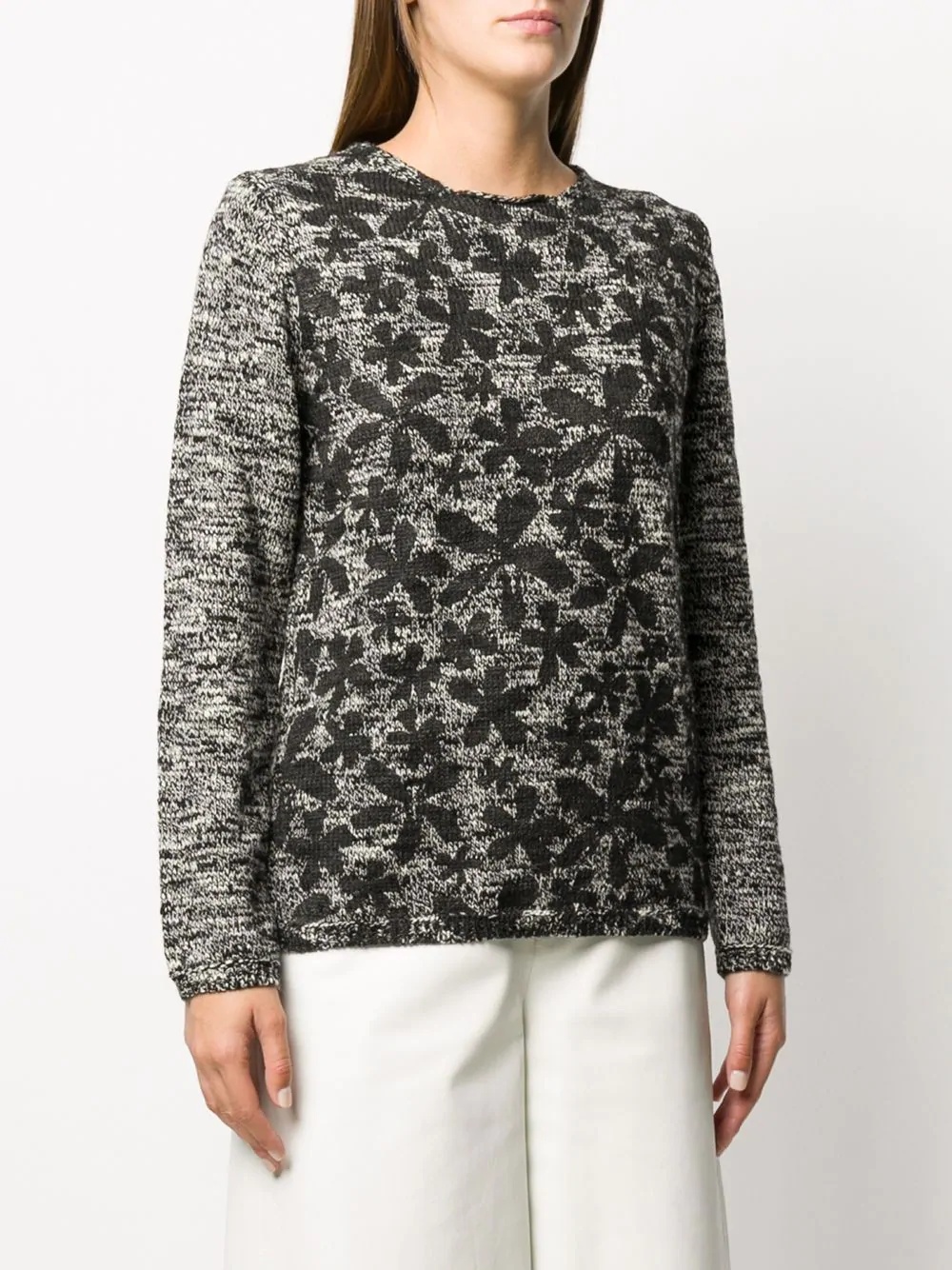 marl knit floral brit jumper - 3