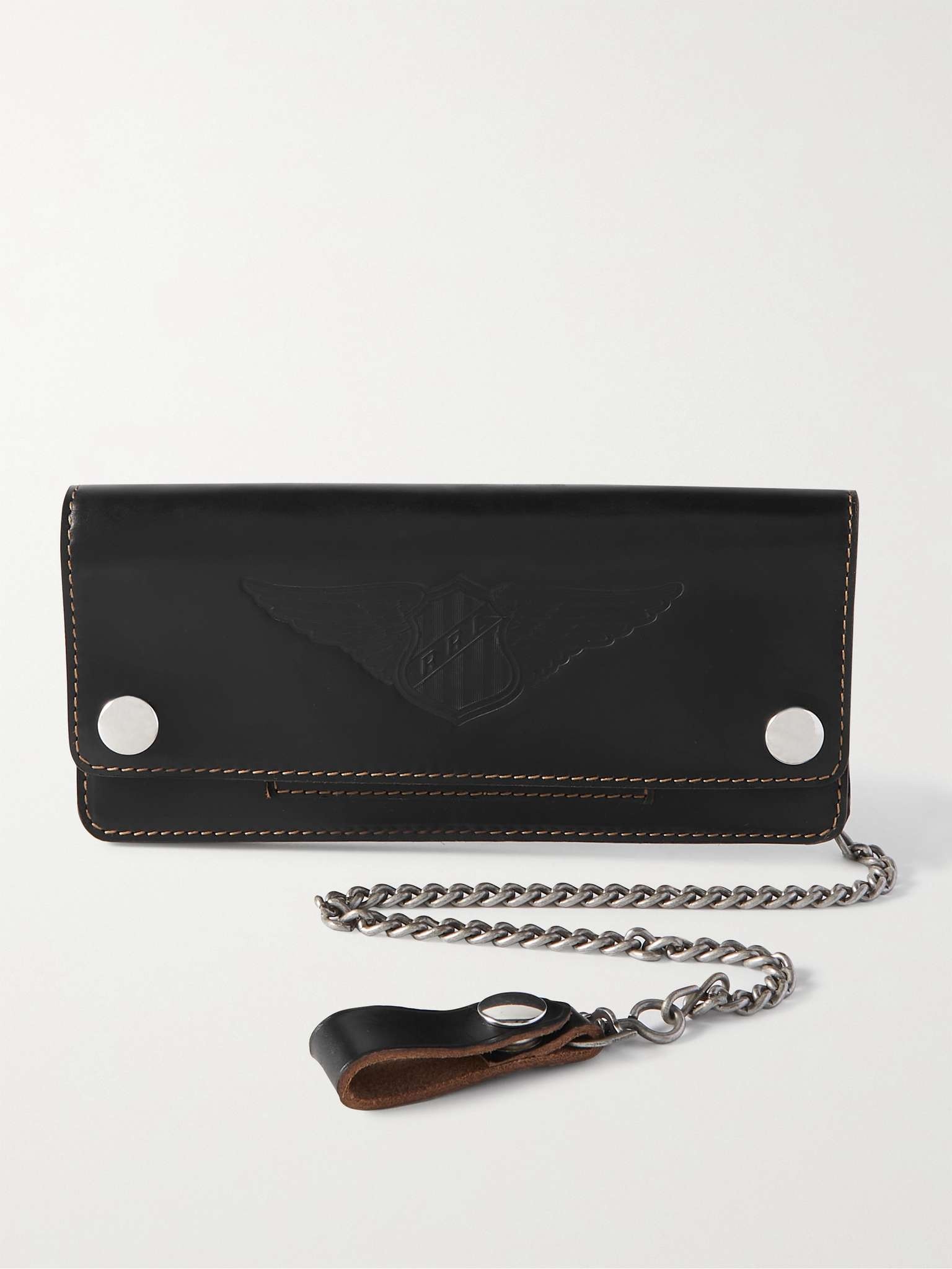 Surveyor Logo-Embossed Leather Wallet with Chain - 1