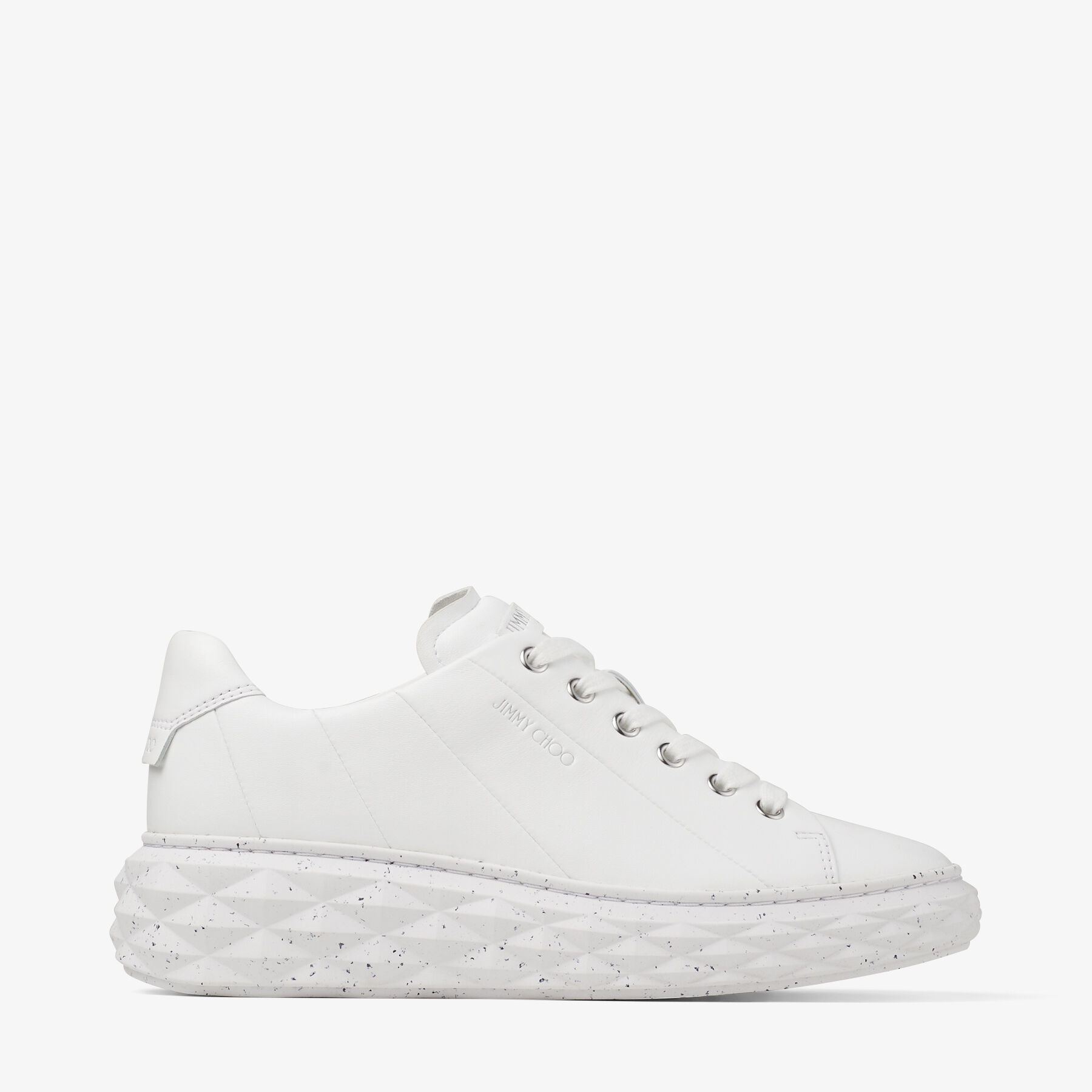 Diamond Light Maxi/F
White Nappa Leather Low-Top Trainers with Platform Sole - 1