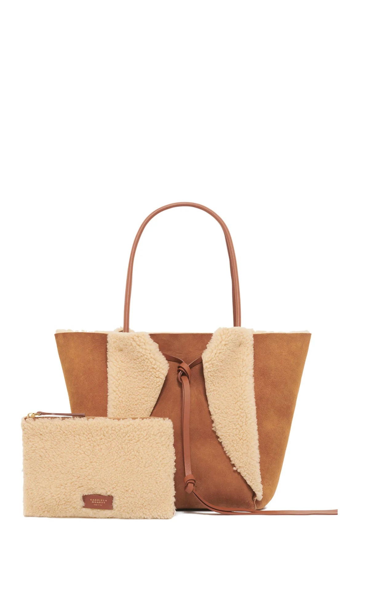 Marija Tote Bag in Cognac Shearling - 3