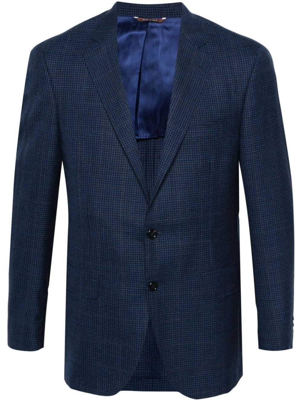 checked wool blazer - 1