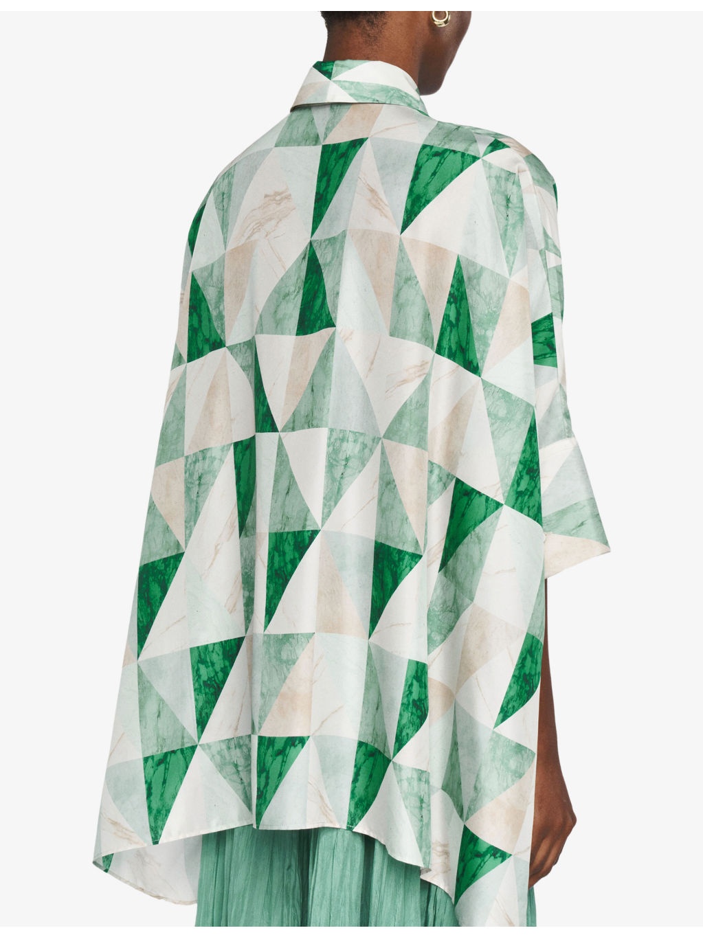Arcole Marble-Print Silk Shirt - 4