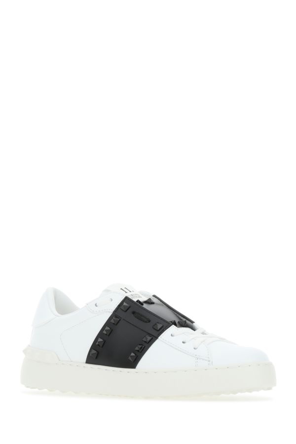 White leather Rockstud Untitled sneakers with black band - 2