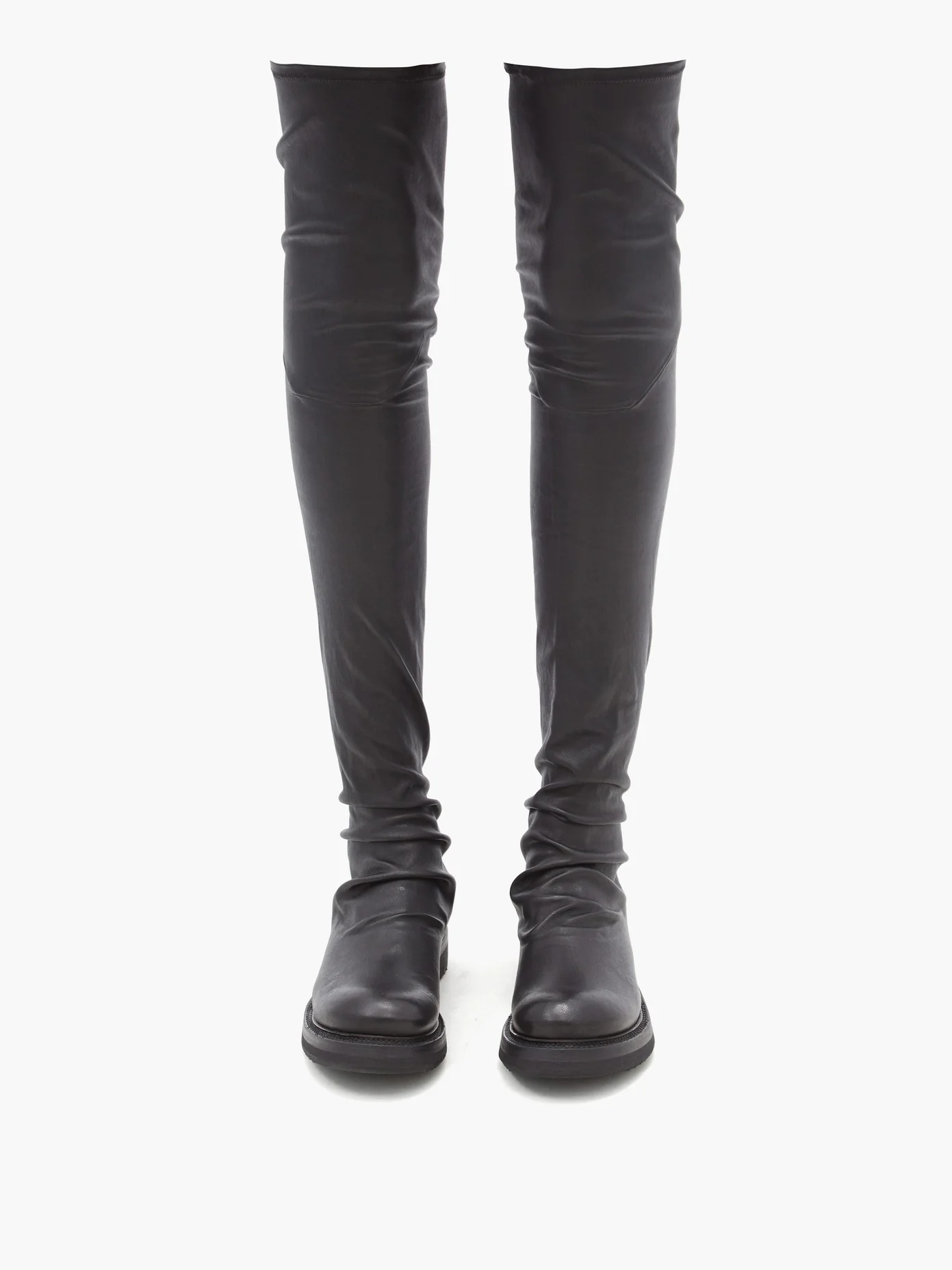 Stretch-leather over-the-knee boots - 5