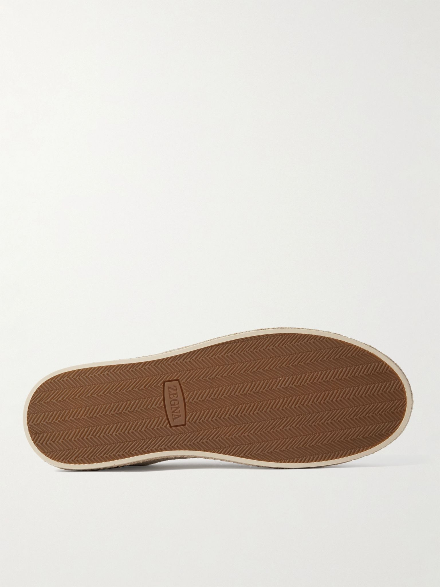 Triple Stitch™ Leather-Trimmed Canvas Slip-On Sneakers Off-white - 3