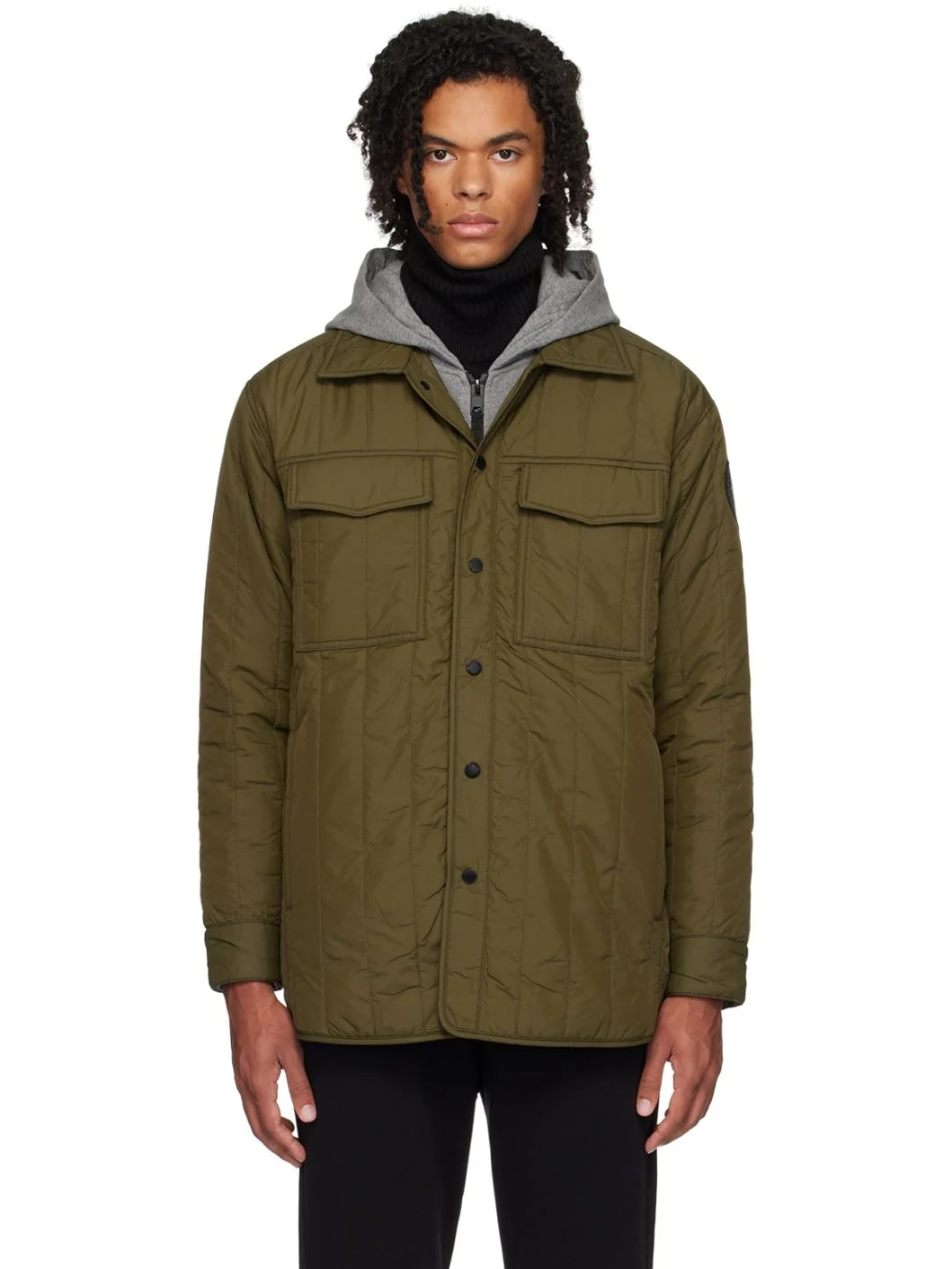 Khaki 'Black Label' Carlyle Quilted Jacket - 1