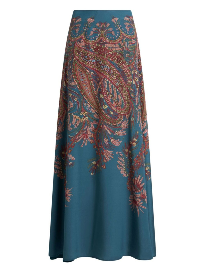 paisley-print 맥시 스커트 1