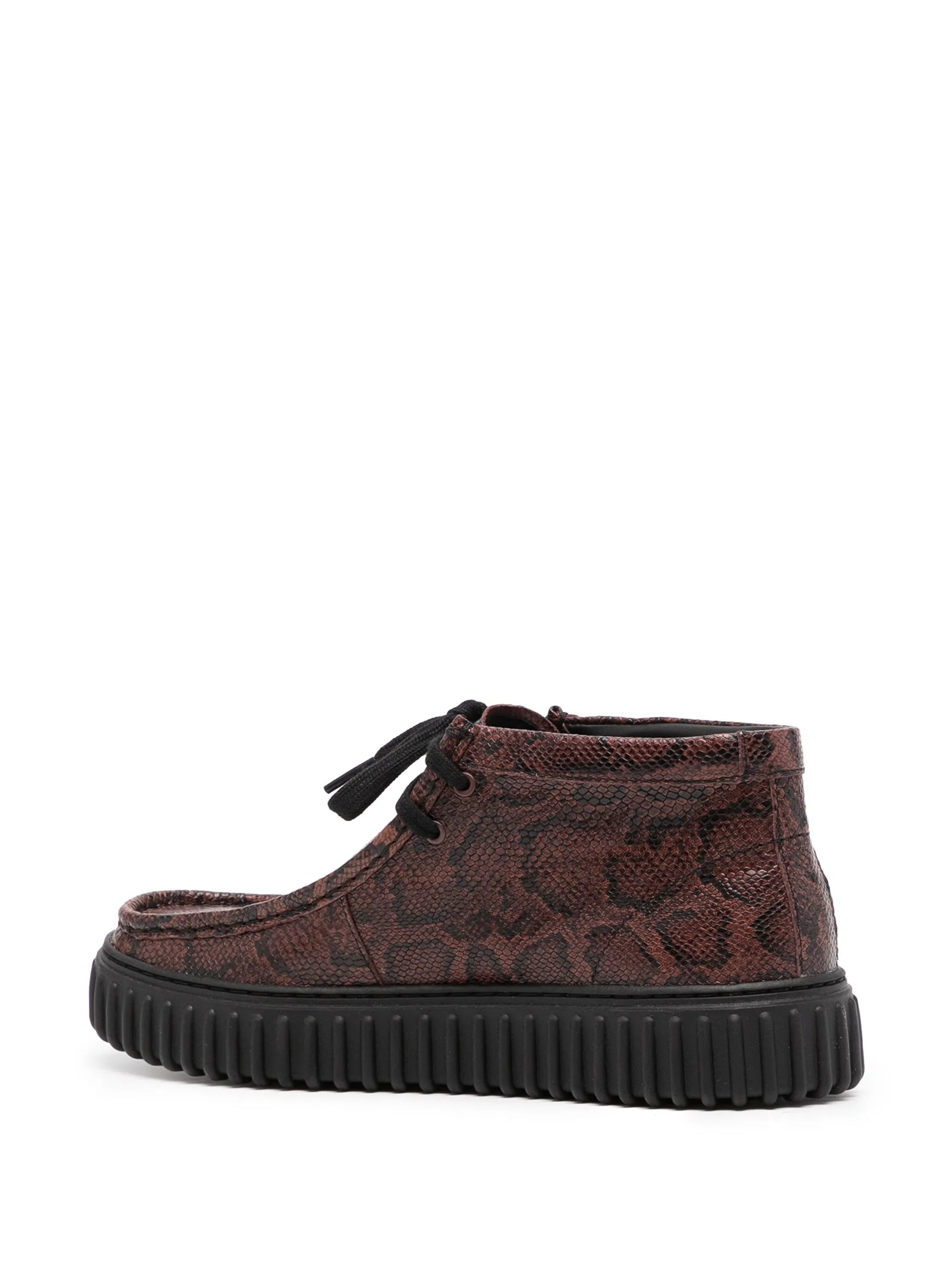 snake-print leather boots - 3