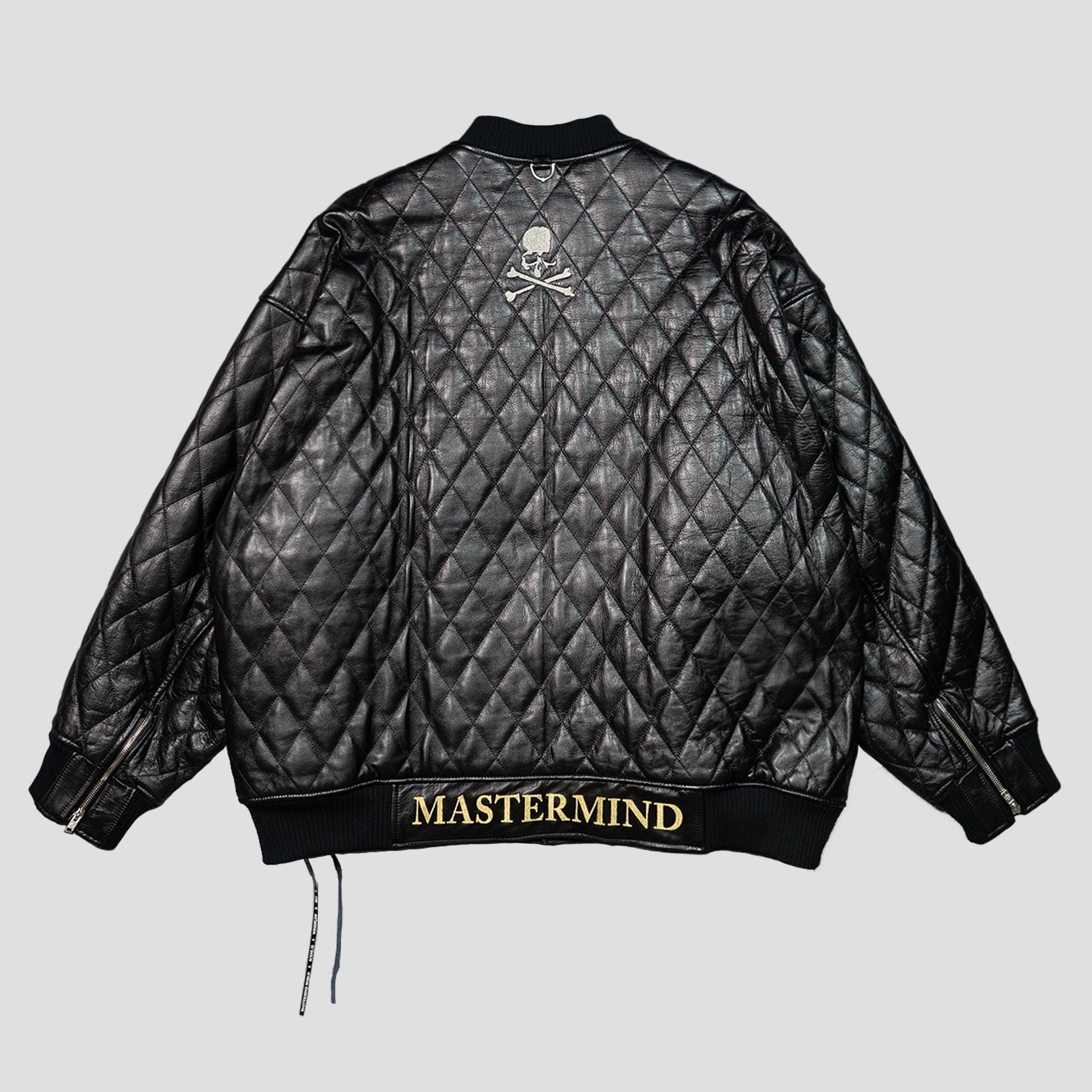 mastermind JAPAN LEATEHER QUILTED VARSITY JACKET REVERSIBLE