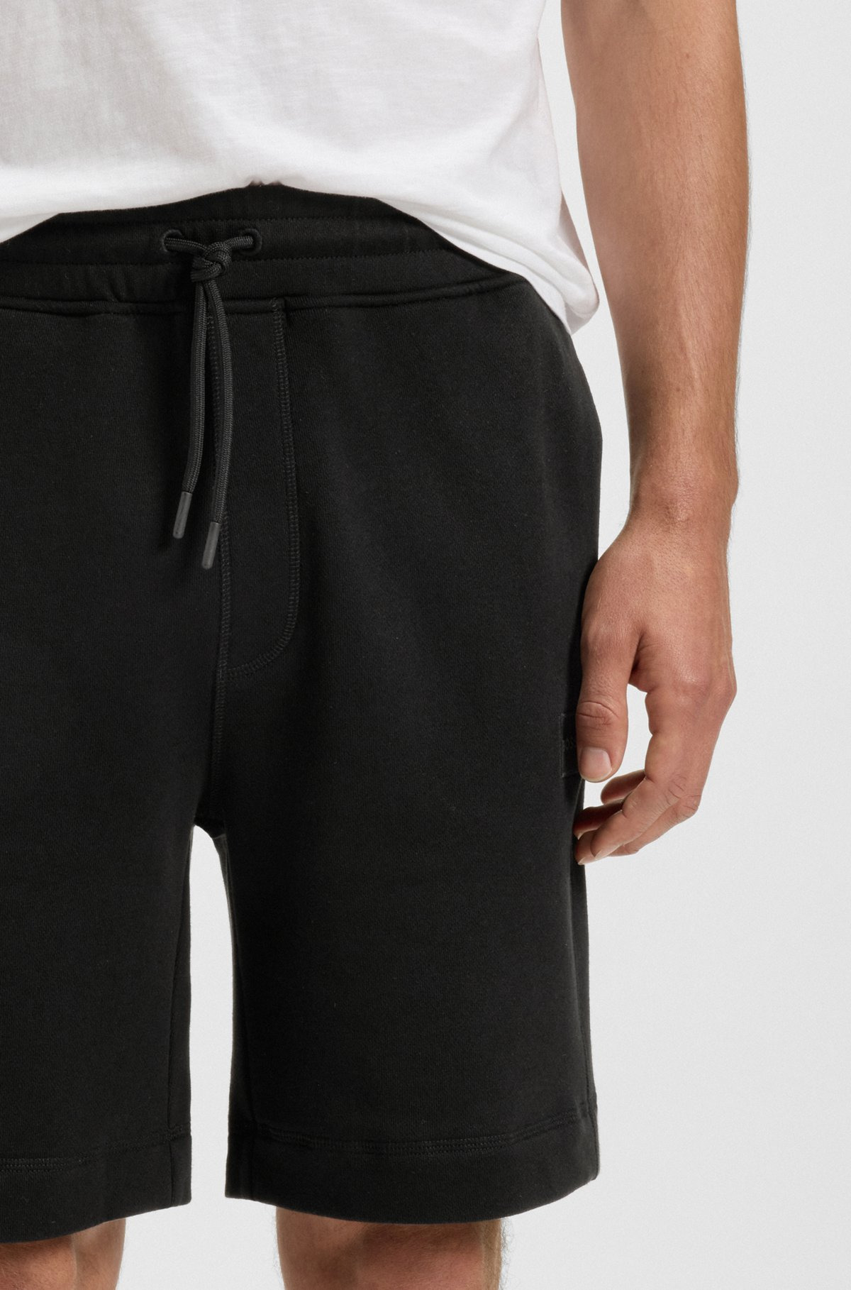 COTTON-TERRY REGULAR-FIT SHORTS WITH LOGO BADGE - 3