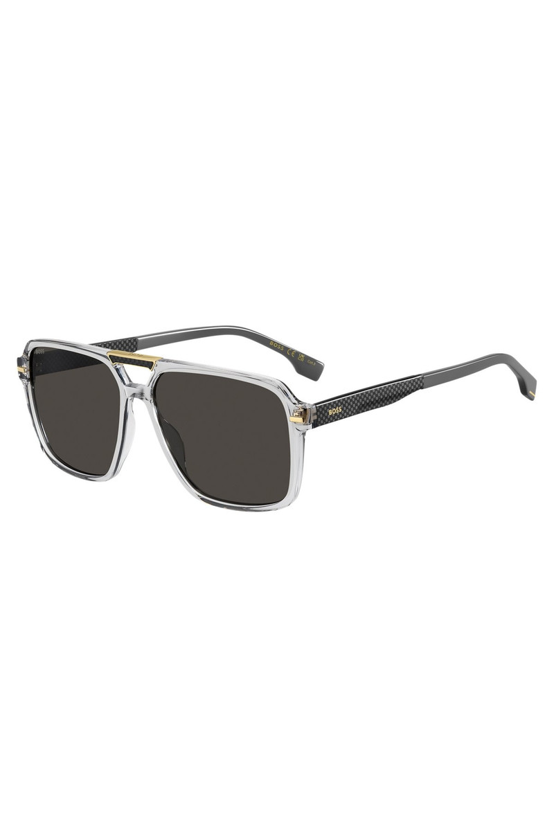 TRANSPARENT-ACETATE SUNGLASSES WITH CARBON-FIBER DETAILING - 1