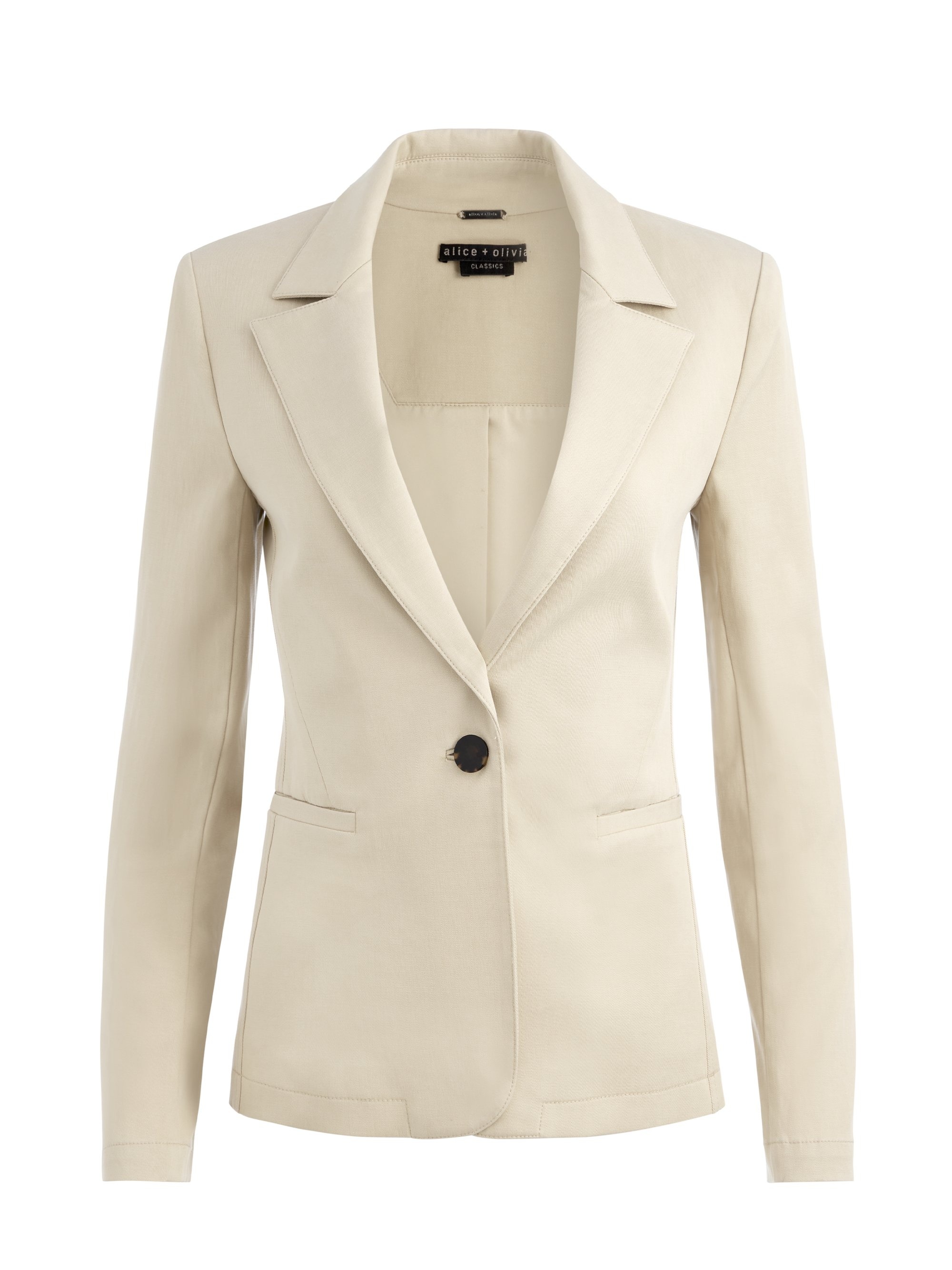 MACEY CHINO FITTED NOTCH COLLAR BLAZER - 1