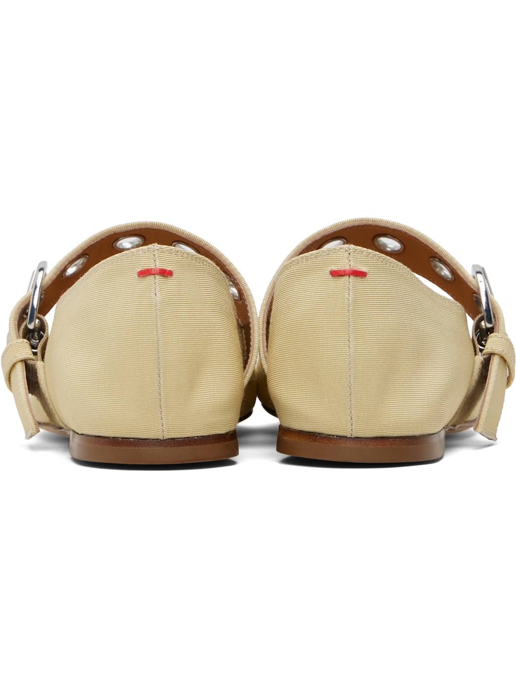 Beige Uma Eyelet Mary-Jane Ballerina Flats - 2