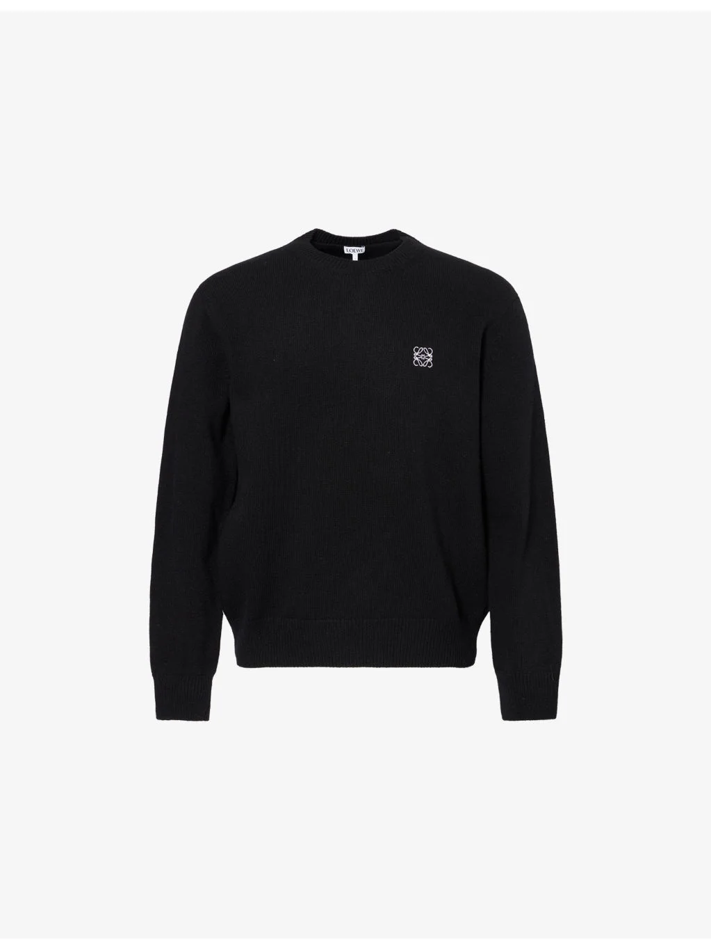 Anagram-Embroidery Crewneck Wool Jumper - 1