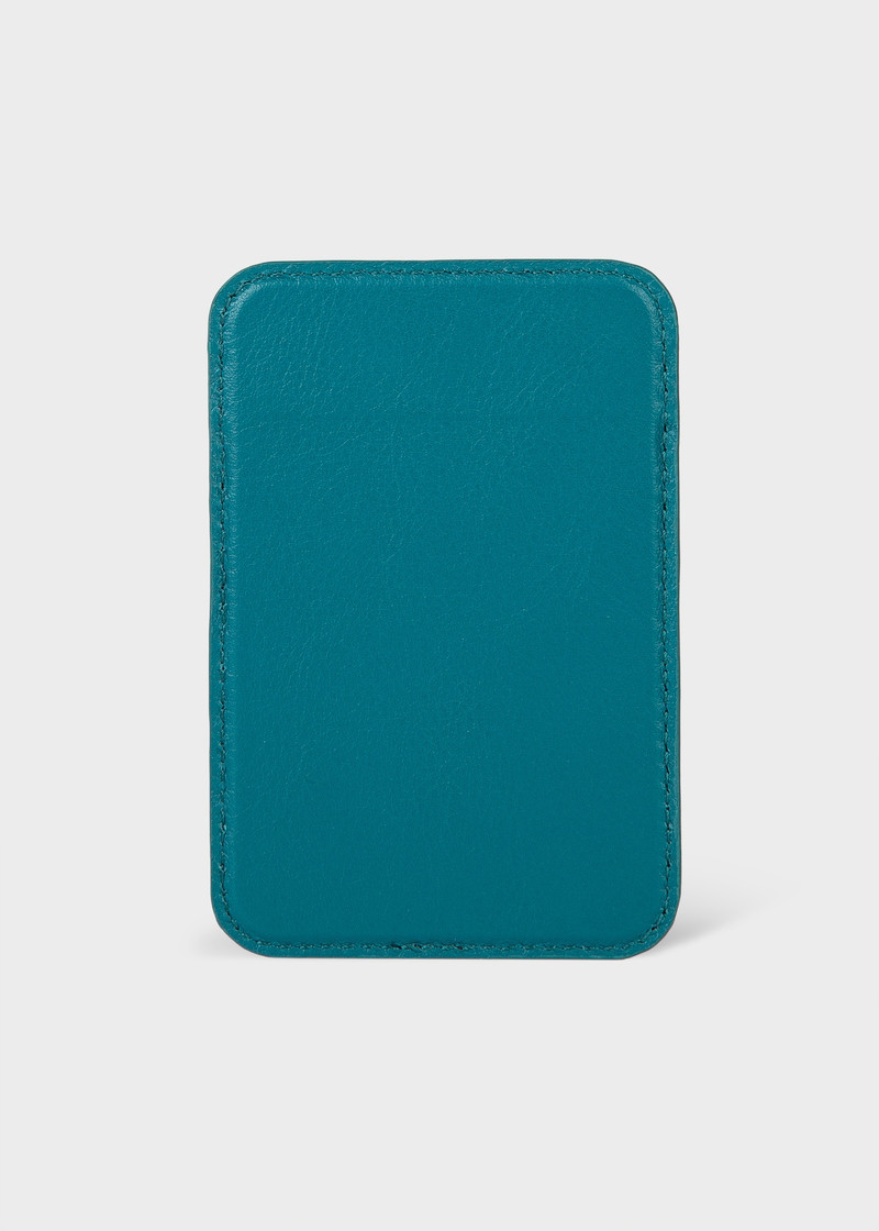 Paul Smith + Native Union Teal Leather Magsafe Magnetic iPhone Wallet 3