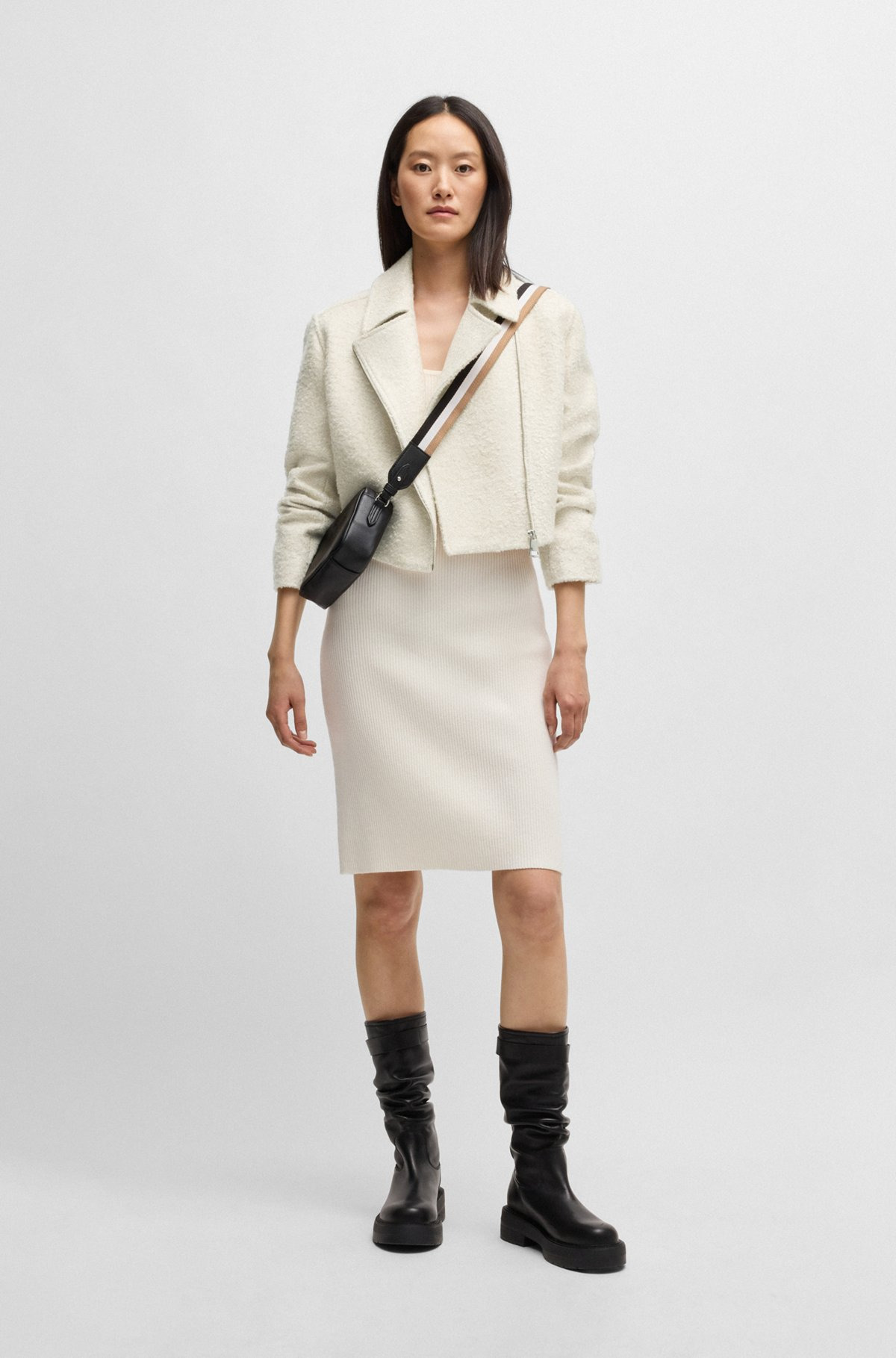 ZIP-UP JACKET IN BOUCLÉ FABRIC - 3