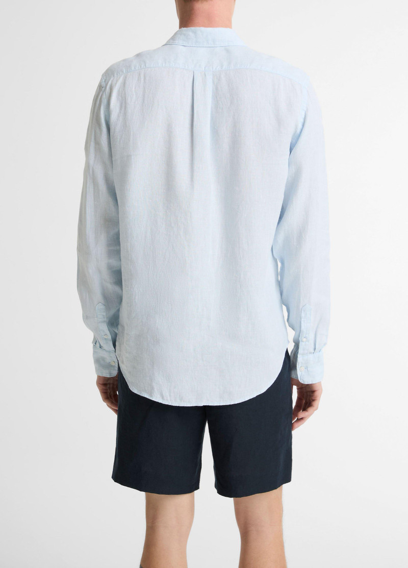 Vince Houndstooth Linen Button-Front Shirt outlook