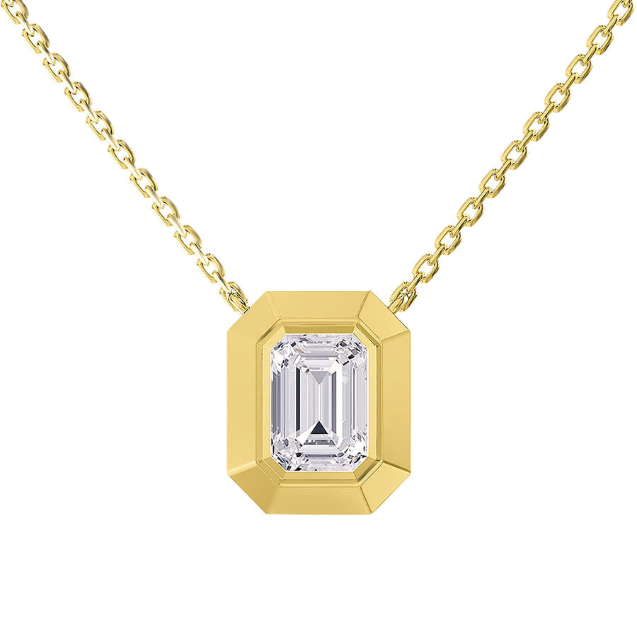 Diamond2Deal - Diamond2Deal 14k Yellow Gold 3 Carat Radiant Ct Lab Grown Diamond Pendant Necklace 18" VVS-VS, E-F - 1