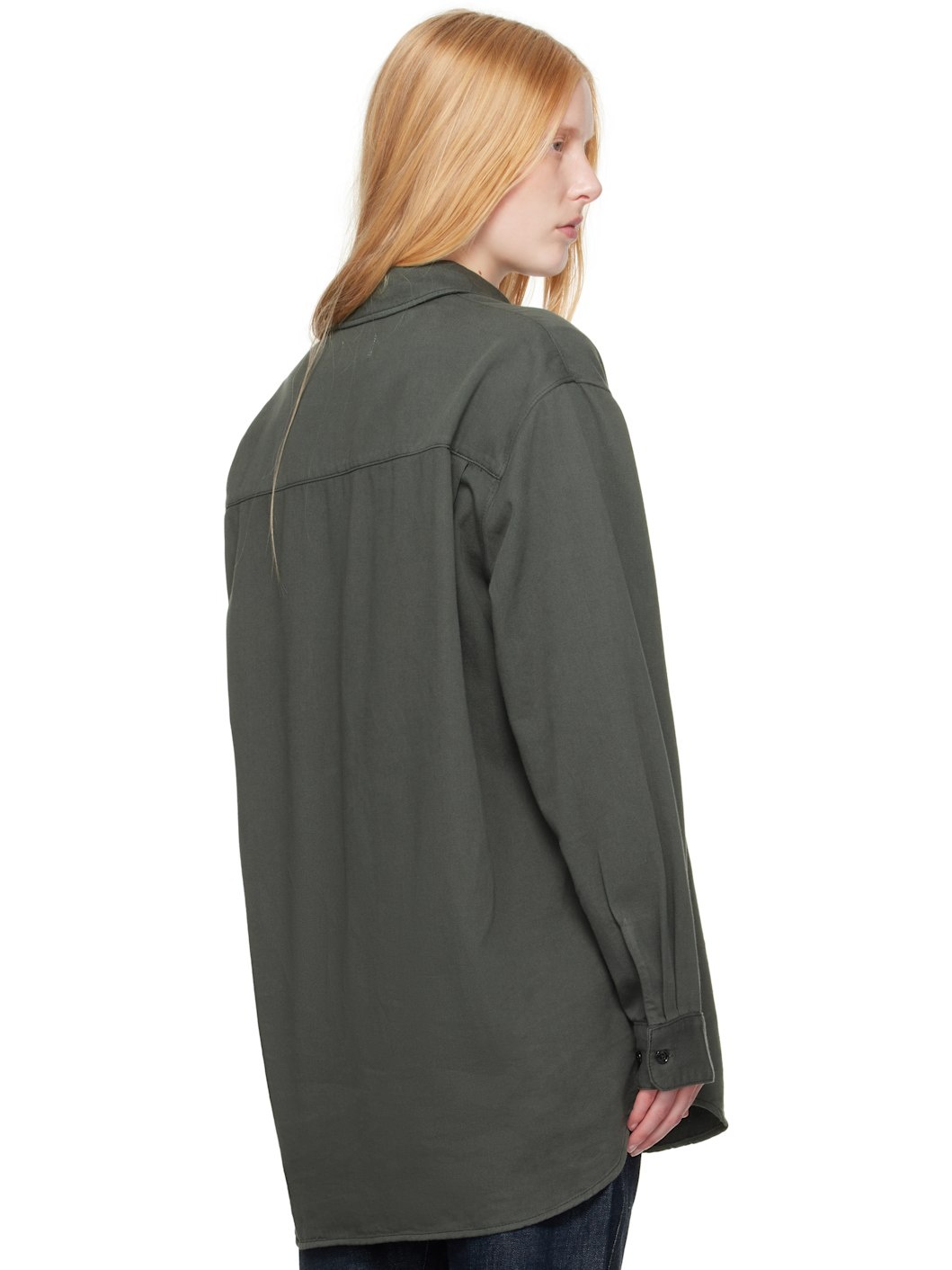 Black Relaxed Denim Shirt - 3