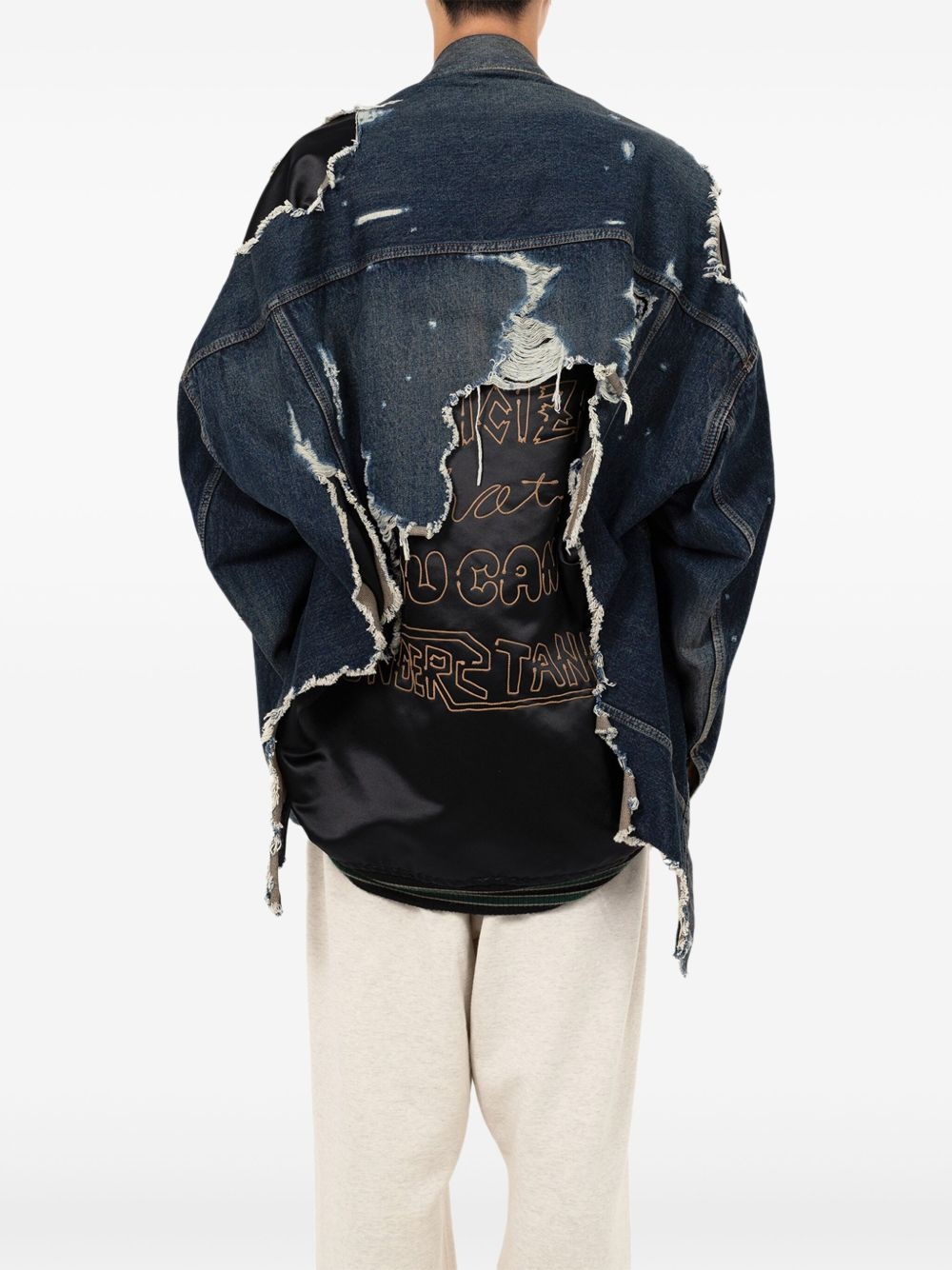 layered denim jacket - 3