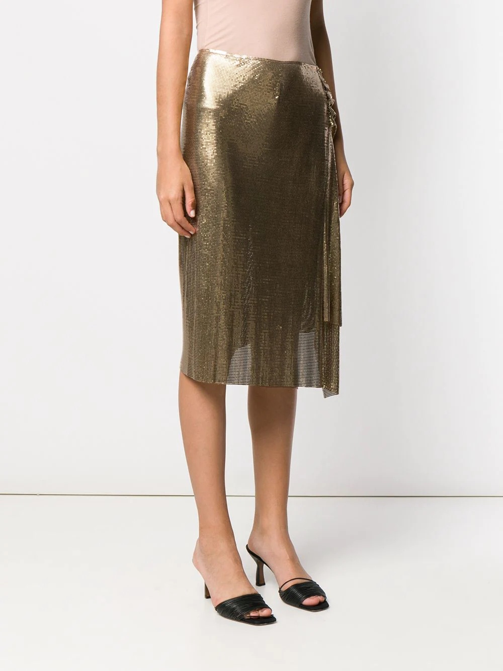 metallic ruched skirt - 3
