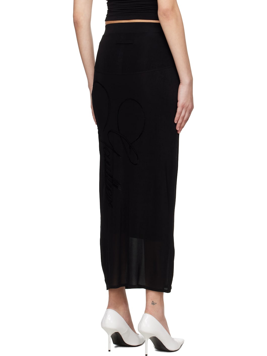 Black Light Viscose Jersey Maxi Skirt - 3
