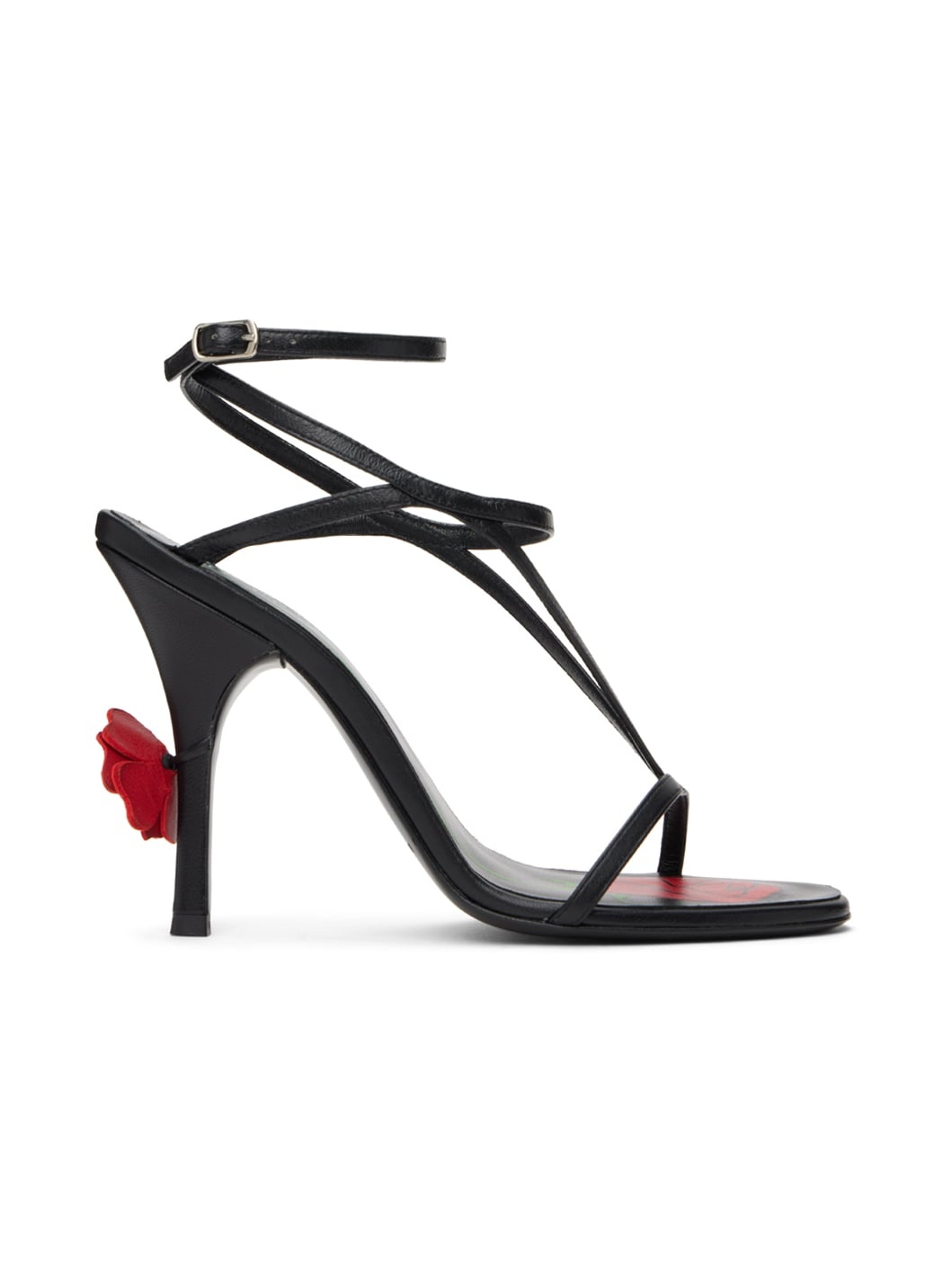Black Strappy Heeled Sandals - 1