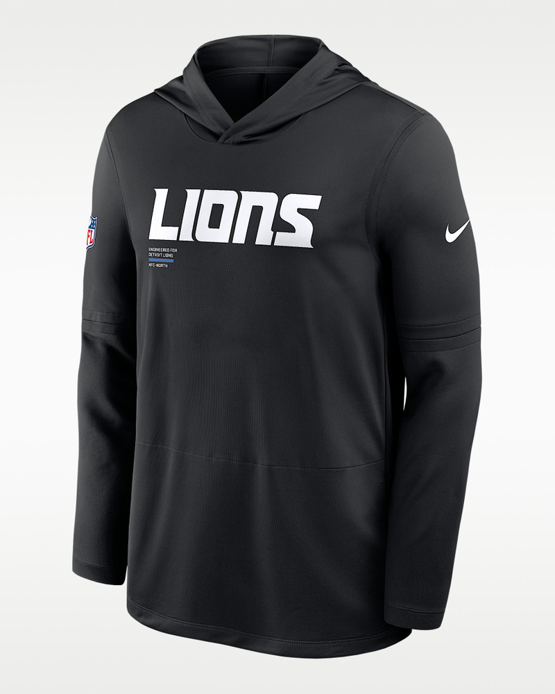 Detroit Lions Pure Fury Sideline Men's Nike Dri-FIT NFL Long-Sleeve Hooded Top 1