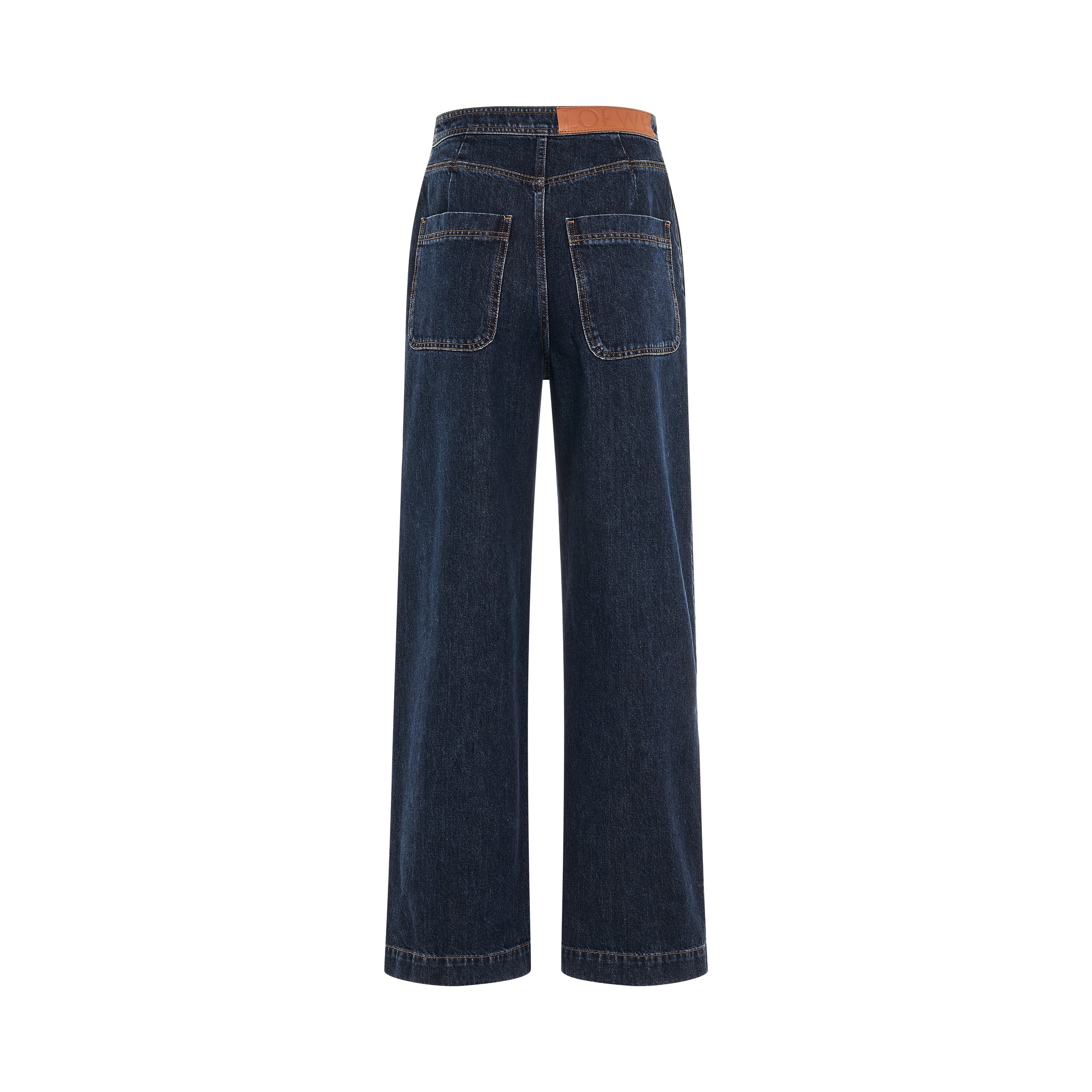 High Waisted Jeans in Raw Denim - 4