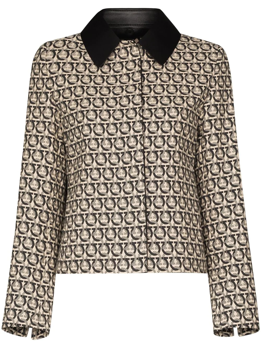 Gancini monogram-print jacket - 1