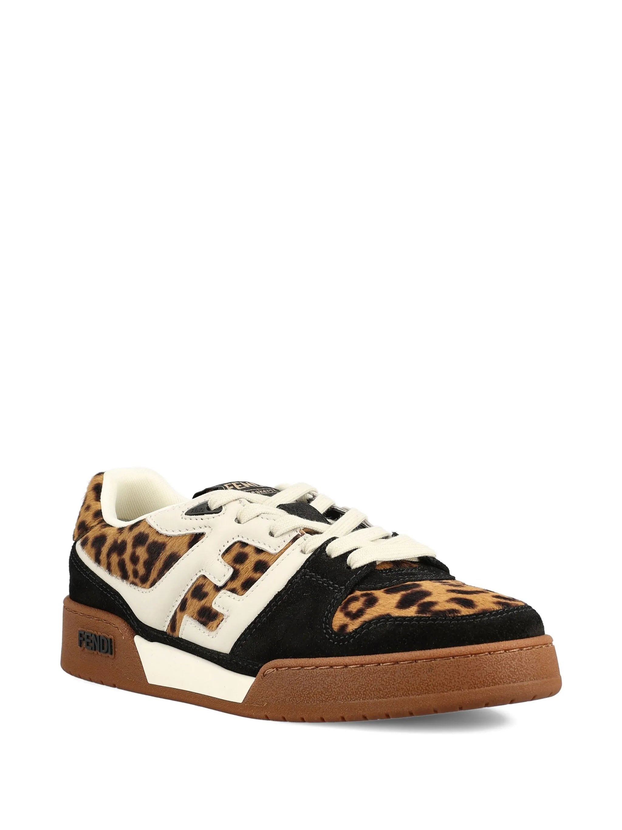 Fendi Match Leopard-print Leather Sneakers - 2