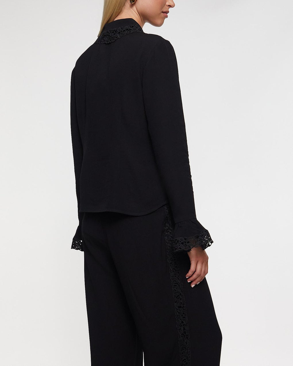 Shirt Lace Trim Black - 4