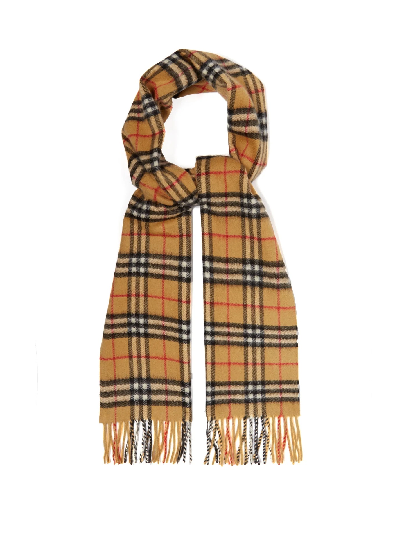 Vintage check brushed-cashmere scarf - 1