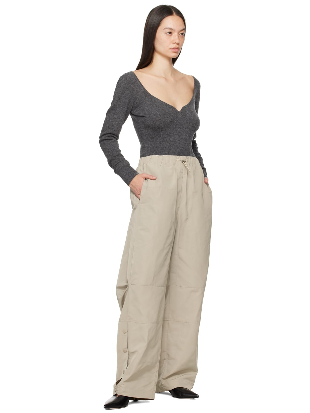 SSENSE Exclusive Taupe 'Elemental by Paris Georgia' Parachute Trousers - 4