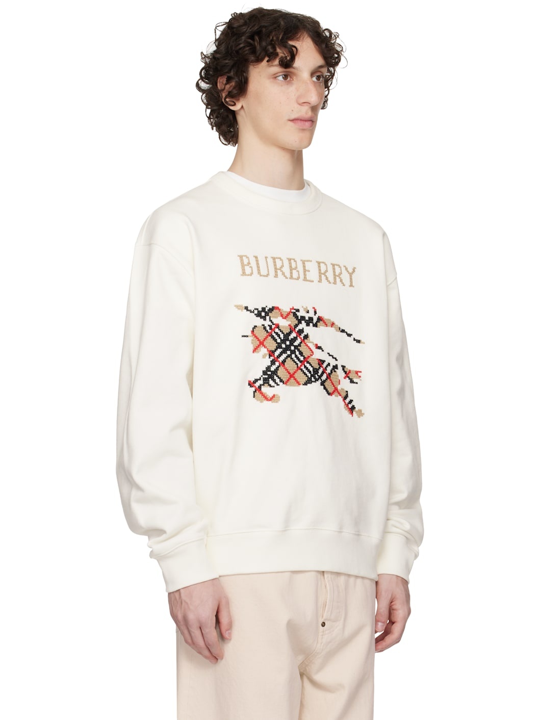 White Intarsia EKD Sweatshirt - 2