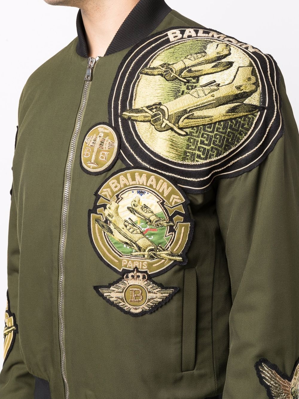 multi-badge aviator jacket - 5